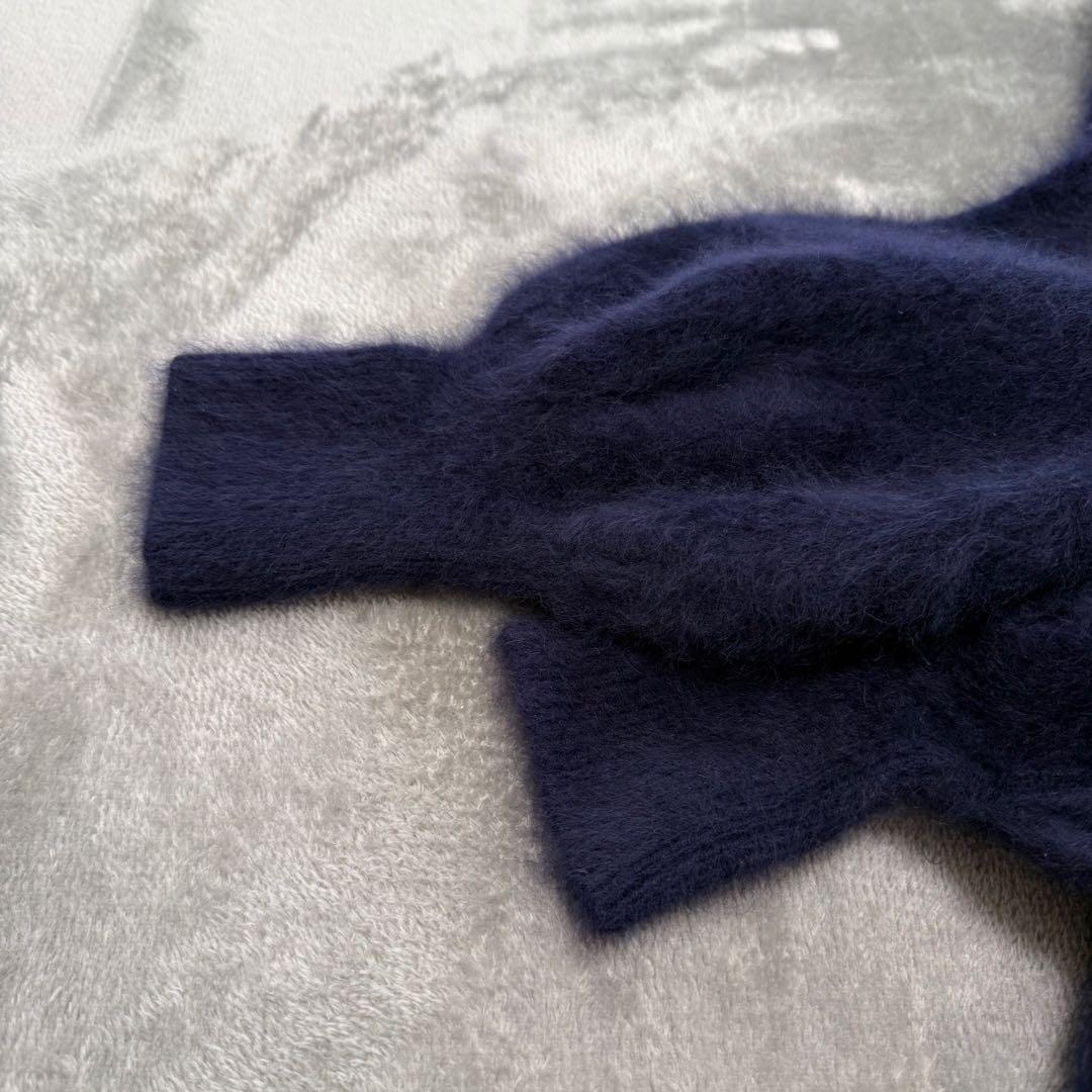 最終価格…美品！Noble ファーニットパフ カーディガン ネイビー