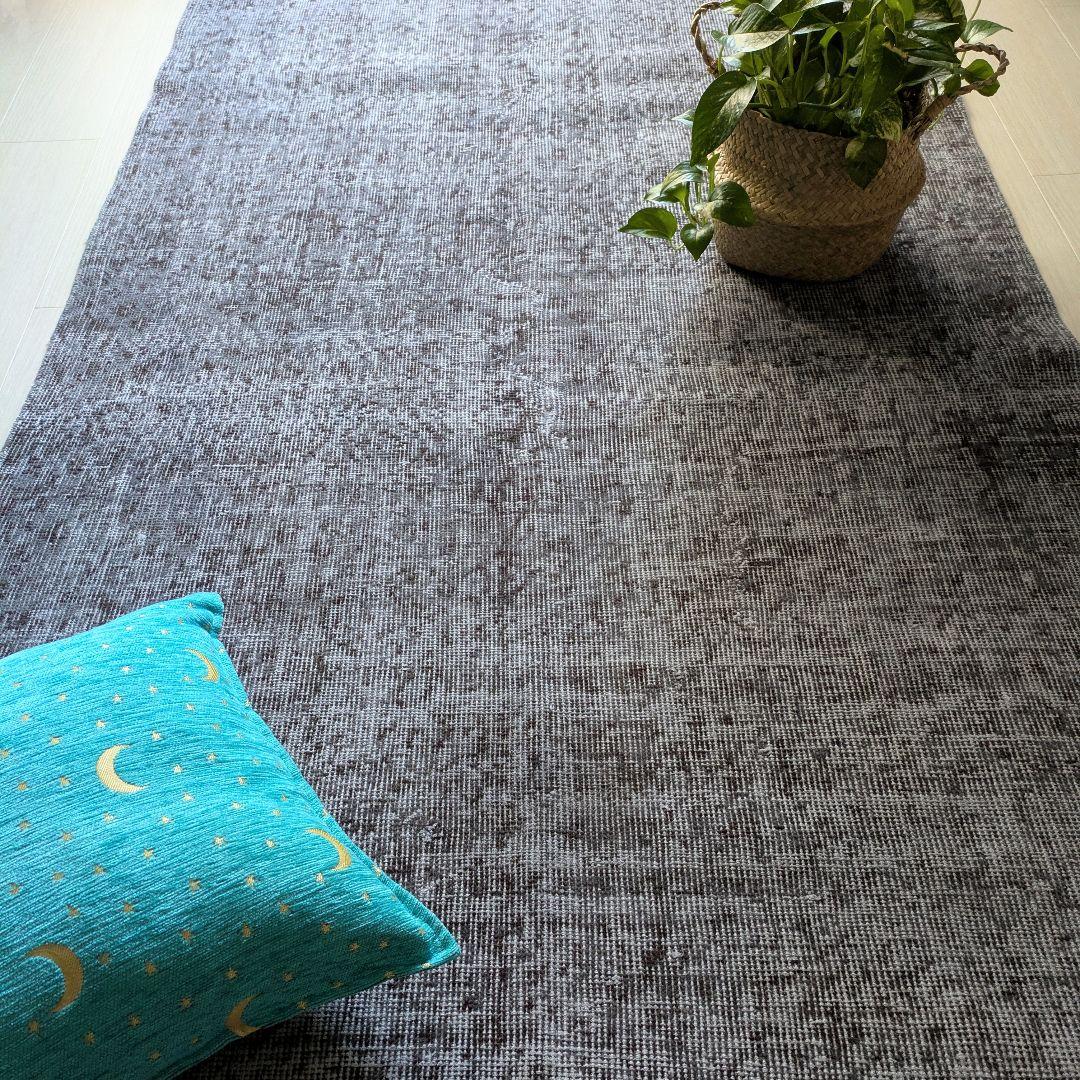 111×207 オーバーダイニュアンスグレー　トルコヴィンテージラグ