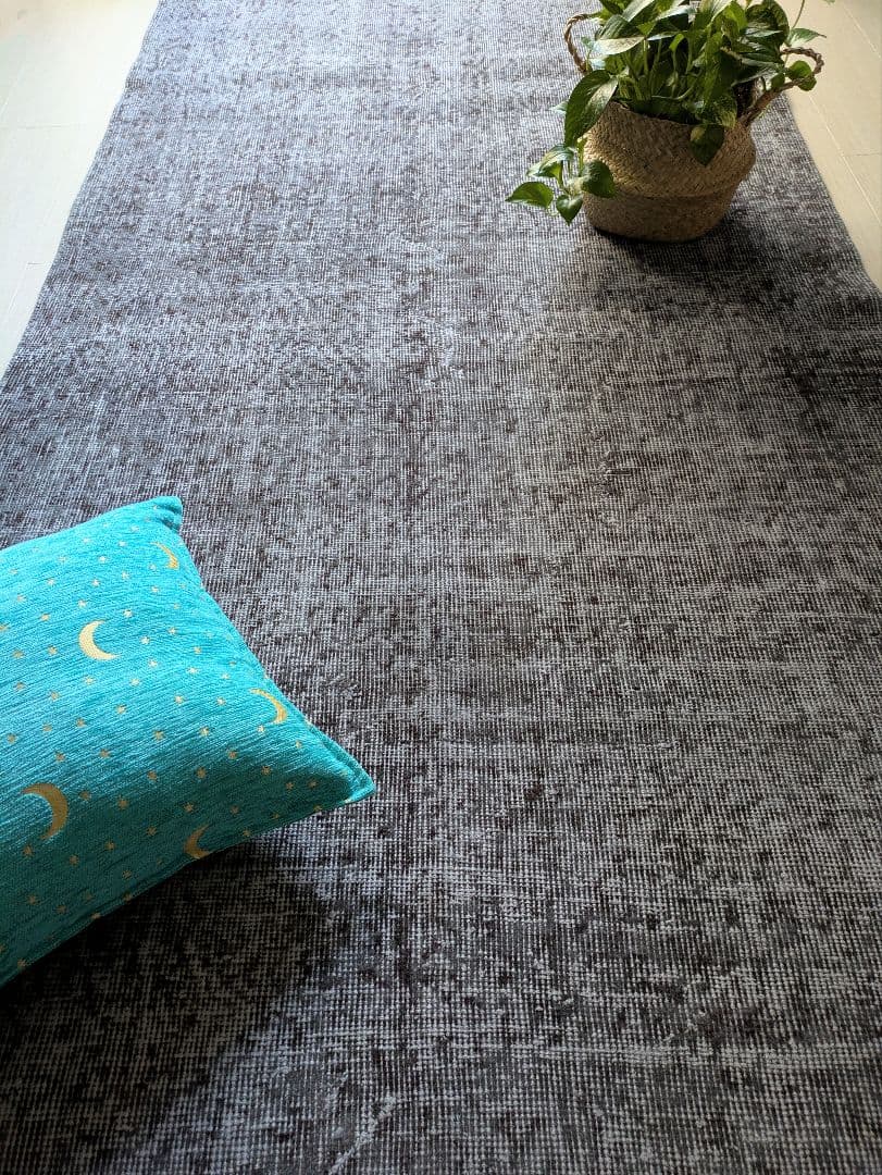 111×207 オーバーダイニュアンスグレー　トルコヴィンテージラグ