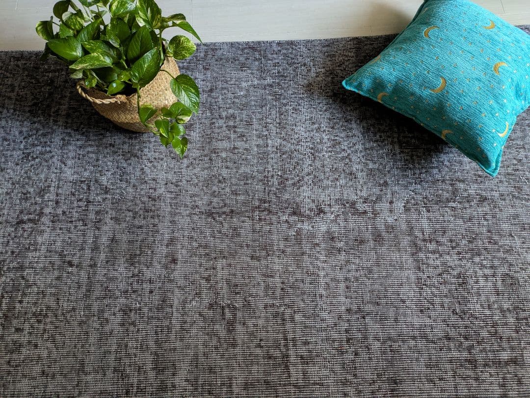 111×207 オーバーダイニュアンスグレー　トルコヴィンテージラグ