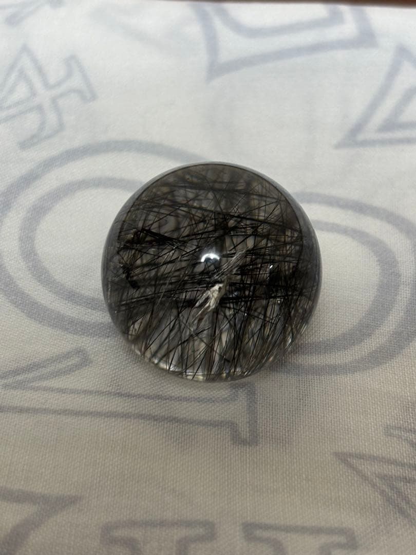 ブラックトルマリンインクォーツ　丸玉　25㍉
