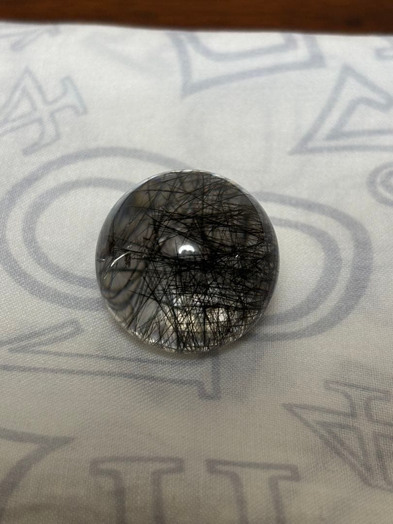 ブラックトルマリンインクォーツ　丸玉　25㍉