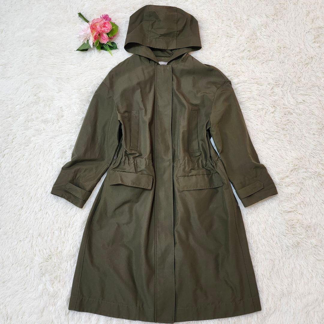美品☆セオリーリュクス　ウォッシャブルミリタリーコート　フード　KENT　38