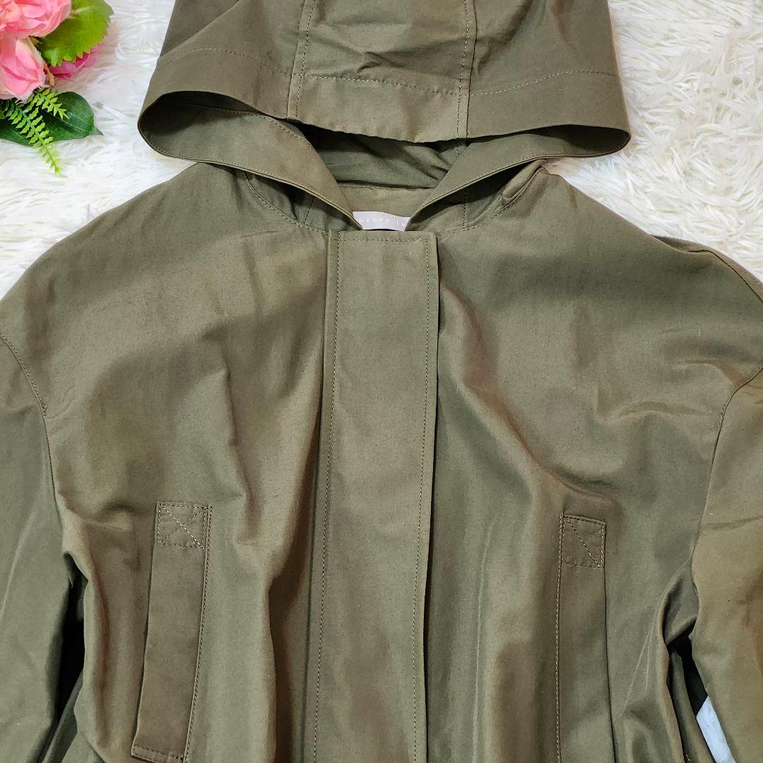美品☆セオリーリュクス　ウォッシャブルミリタリーコート　フード　KENT　38
