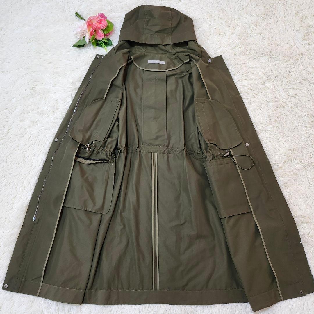 美品☆セオリーリュクス　ウォッシャブルミリタリーコート　フード　KENT　38