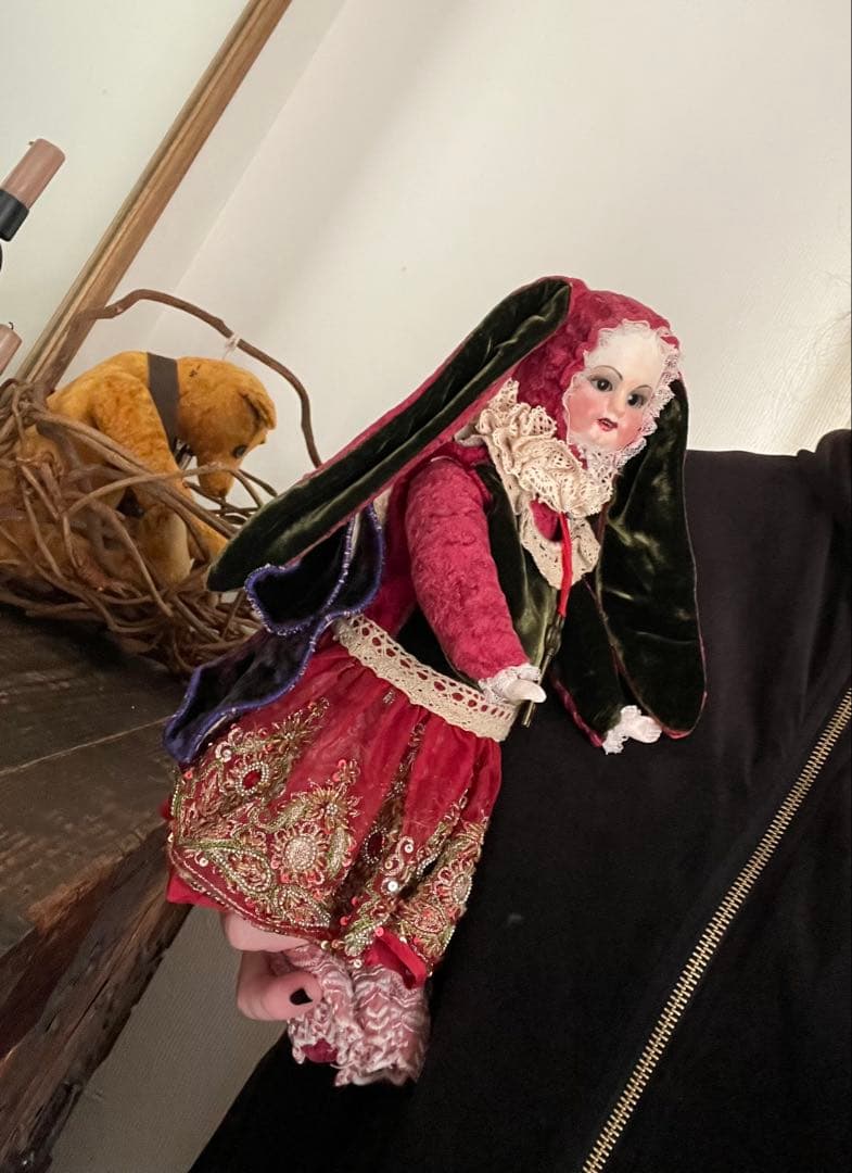 アンティーク動物コスチューム人形 ドール アンティーク　ビスクドール 人形