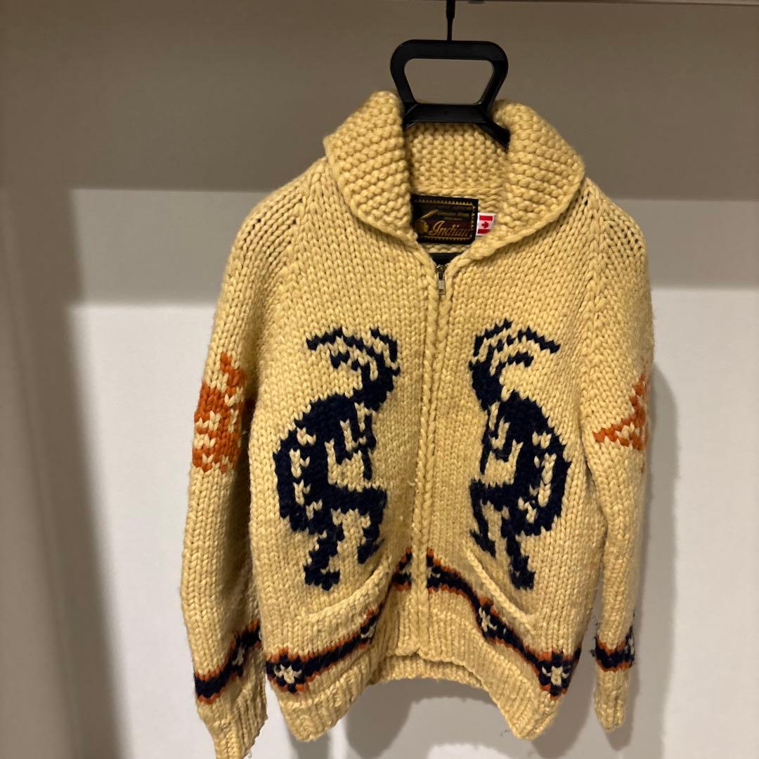 【激レア】インディアンモーターサイクル　ジップアップセーター　カウチンセーター