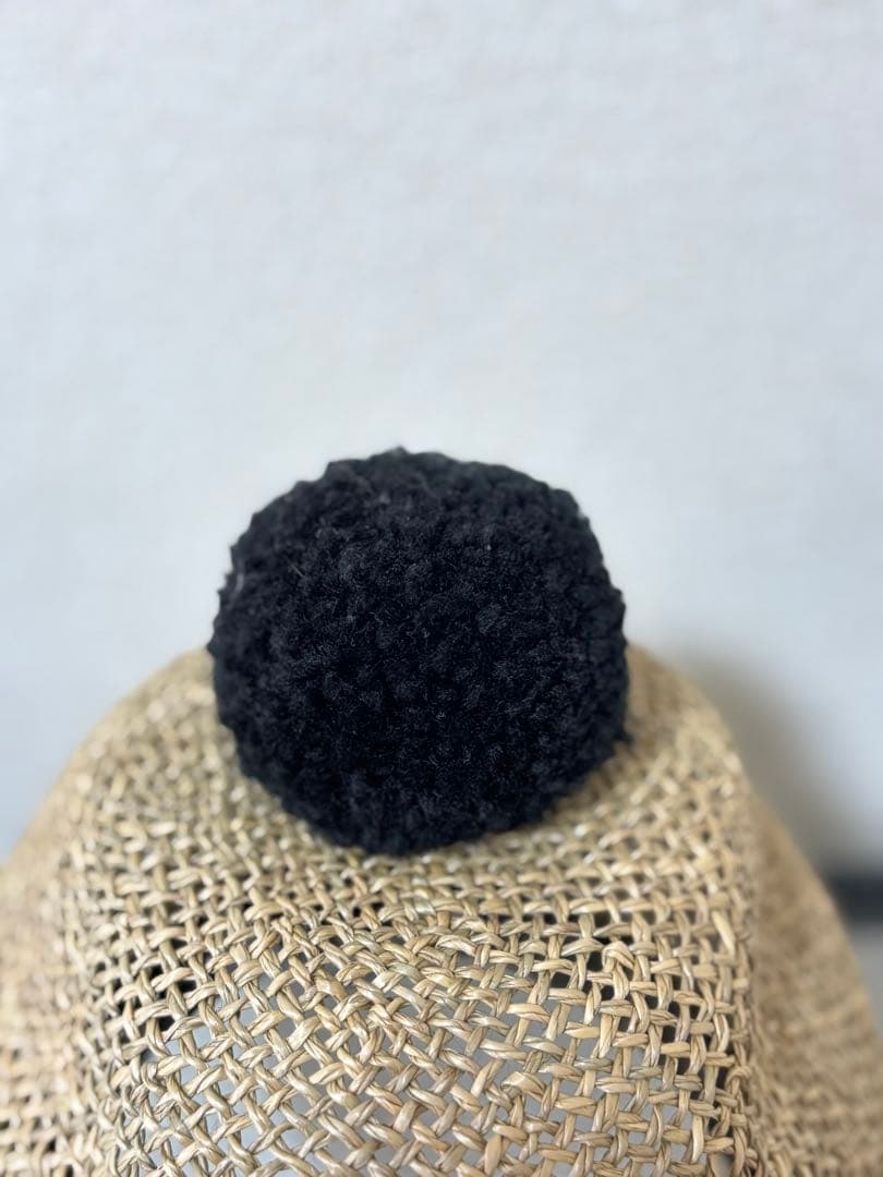 KAMILAVKA カミラフカ 麦わら帽子 キャップ 麦わら ぽんぽん