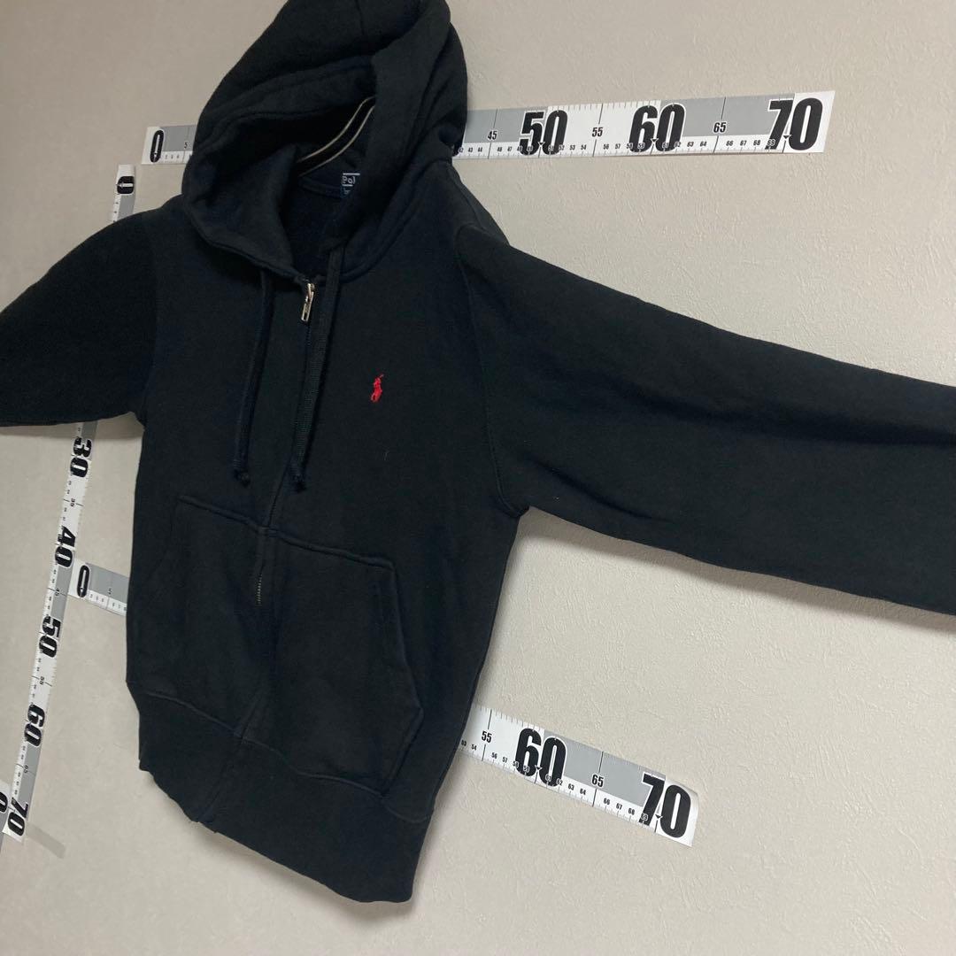 ジップアップ ポロ ラルフローレン RALPH LAUREN パーカー 黒 S