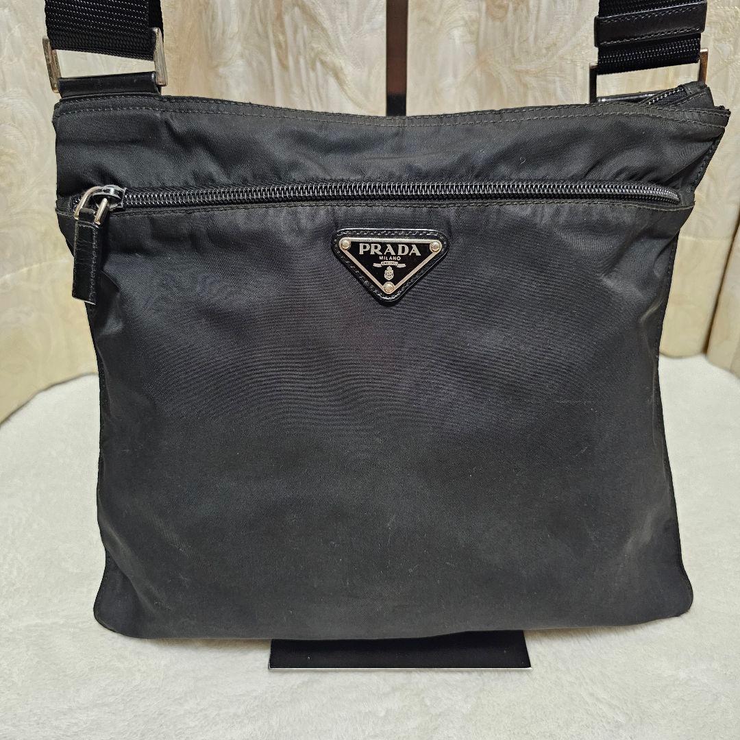 ✨美品✨PRADA　ショルダーバッグ　三角ロゴ　ナイロン　ブラック　白タグ