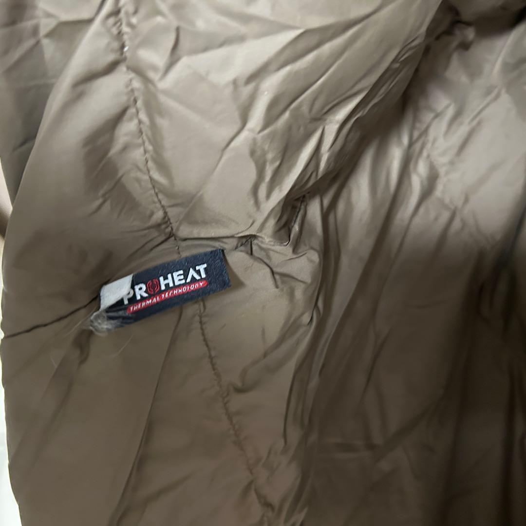 【ノースフェイス】ダウンジャケット モッズコート　MA1　刺繍　カーキーC5