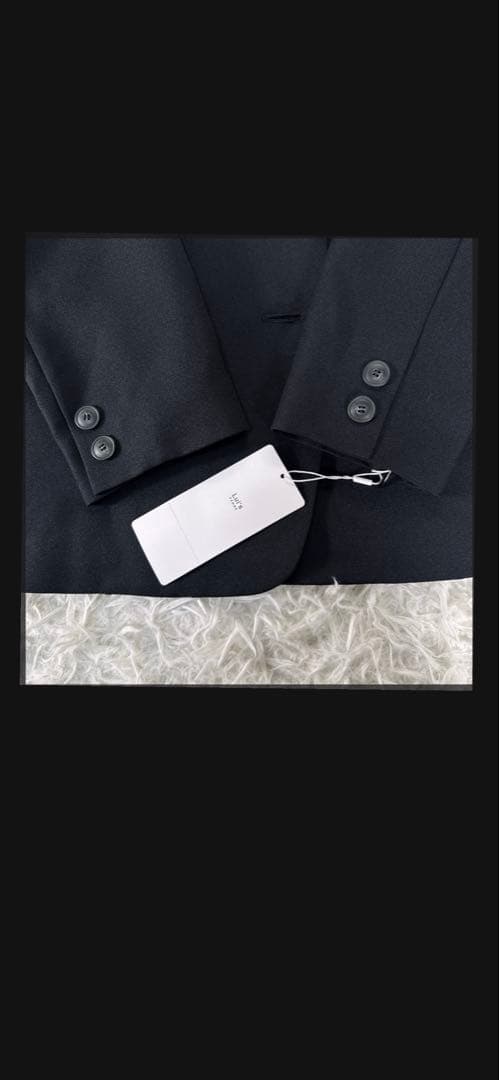 Lui's FEMME 2WAYスリーブストレッチツイルオーバダブルジャケット黒