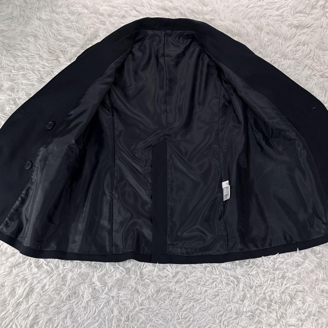 Lui's FEMME 2WAYスリーブストレッチツイルオーバダブルジャケット黒