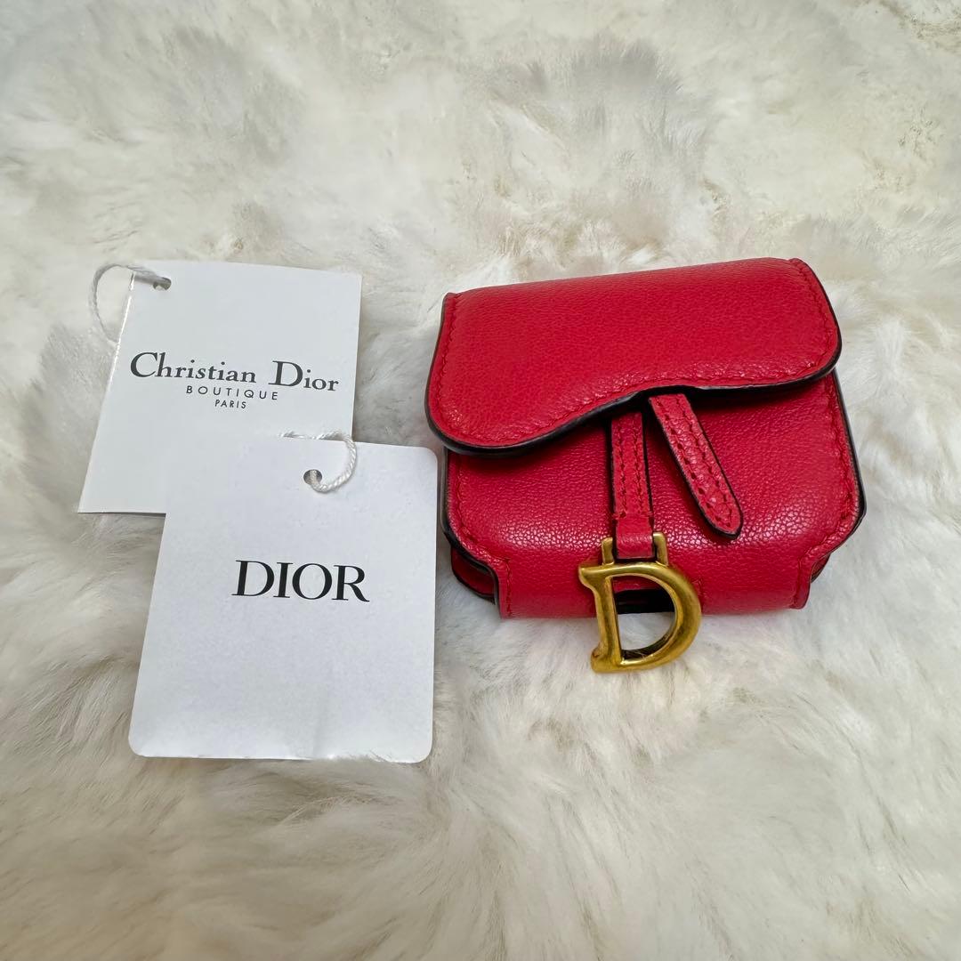 Dior AirPods レザー イヤホンケース 新品 ルビーレッド ゴールド