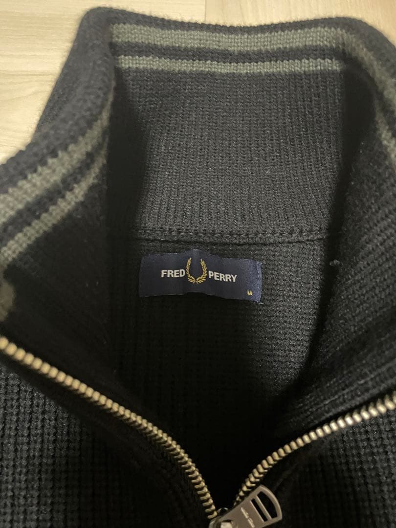 Beams別注 FRED PERRY ブラック ドライバーズニットMサイズ