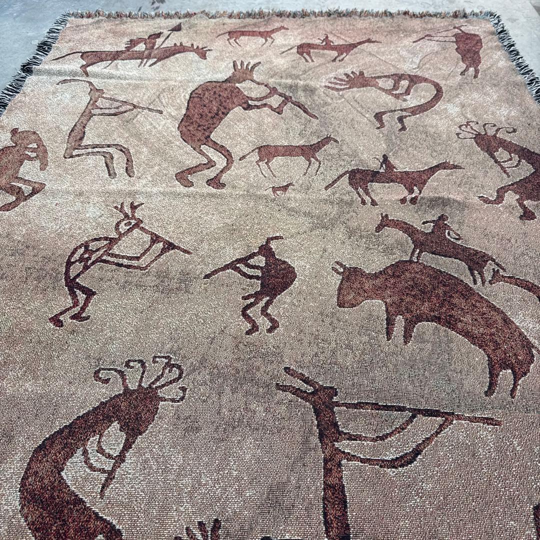 壁画風　マルチカバー　ソファーカバー　ヴィンテージラグ　177x133