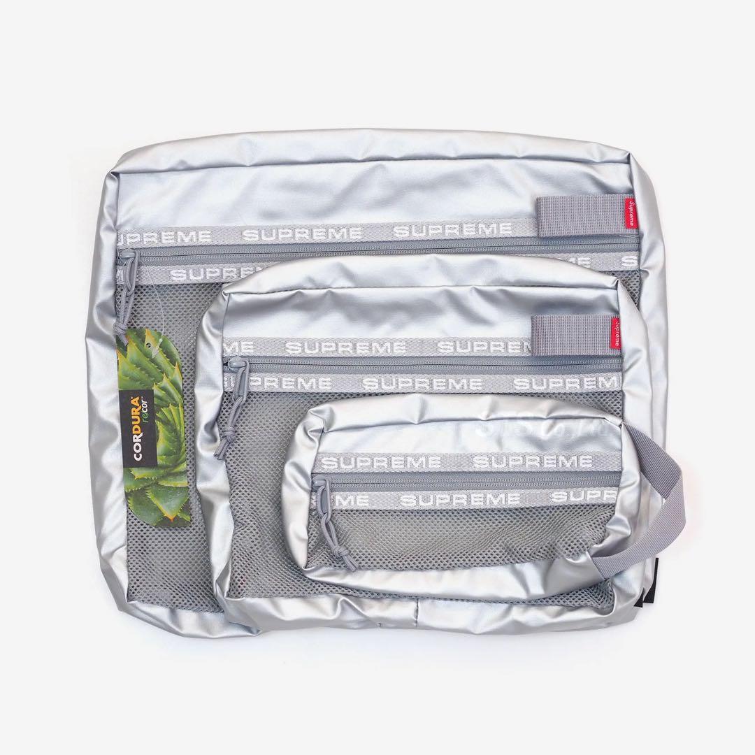 Supreme トラベルポーチ シルバー Organizer Pouch set