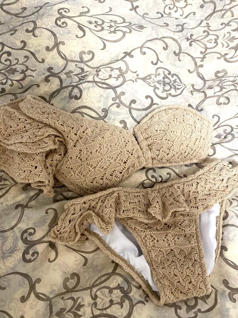 【即完売商品】シェリーモナ♡ワンショルダークロシェニットビキニ♡Mサイズ