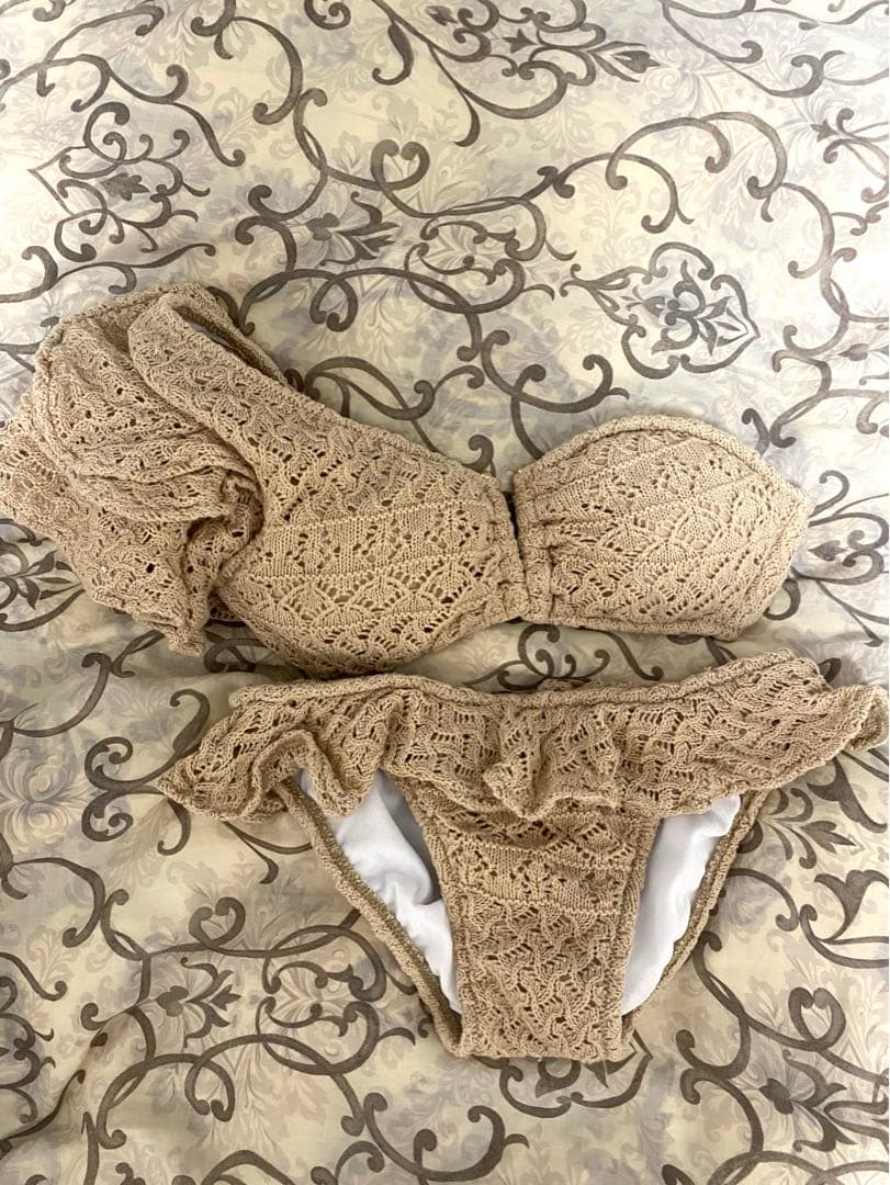 【即完売商品】シェリーモナ♡ワンショルダークロシェニットビキニ♡Mサイズ