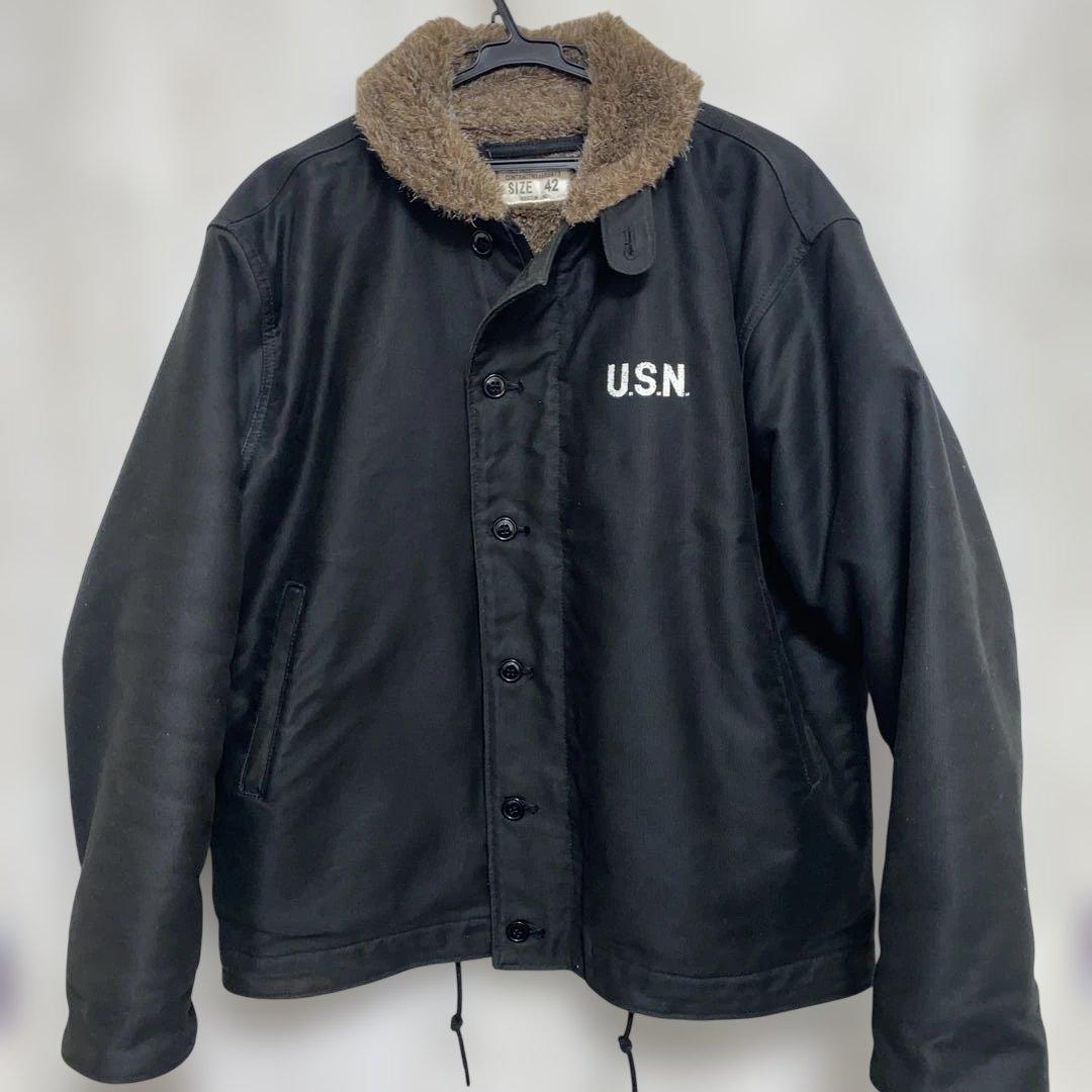 【大人気】Houston N-1 デッキジャケット Black 42 日本製