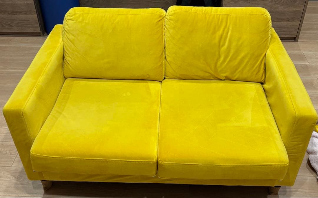イエロー 2人掛けソファ