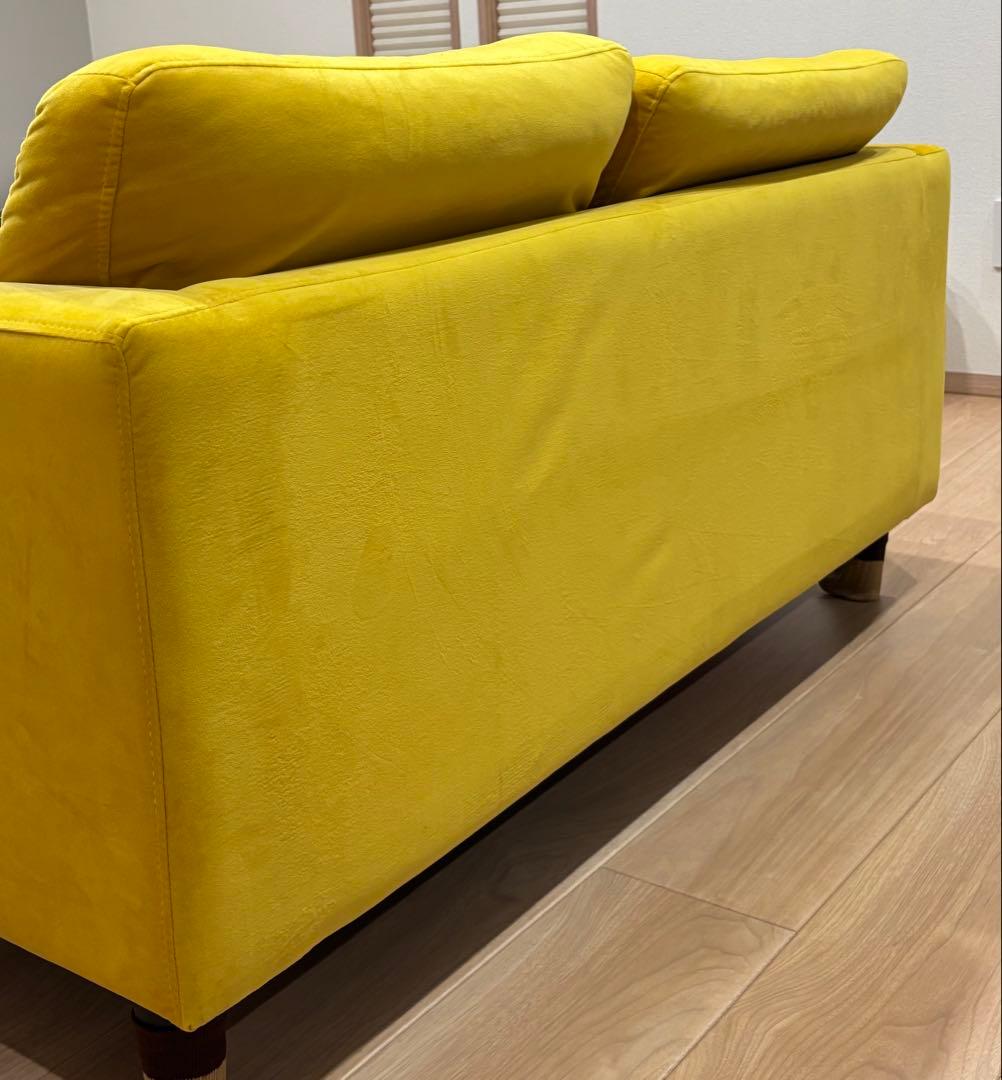 イエロー 2人掛けソファ