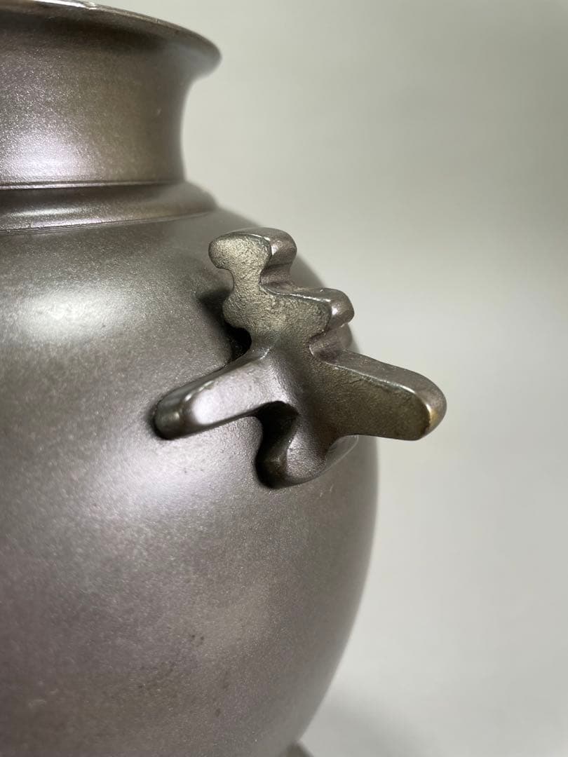 いけばな　池坊　古流　銅薄端　波鶴耳付　華道　銅器　花瓶