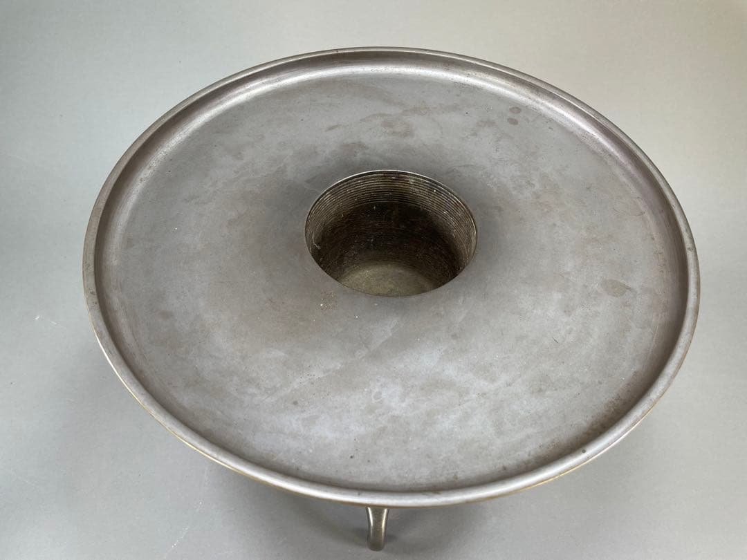 いけばな　池坊　古流　銅薄端　波鶴耳付　華道　銅器　花瓶