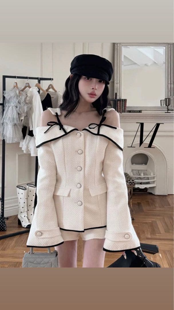 ダーリッチボンディングツイードオフショルチュニック