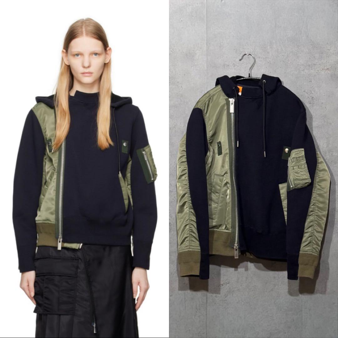 Sacai 23AW Sponge Sweat Hoodie サイズ1 ネイビー