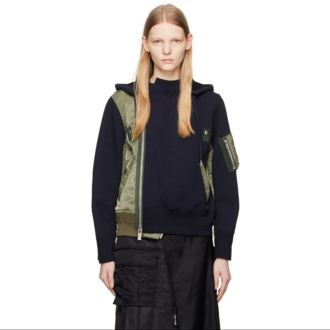 Sacai 23AW Sponge Sweat Hoodie サイズ1 ネイビー