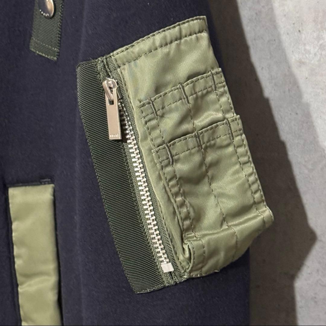 Sacai 23AW Sponge Sweat Hoodie サイズ1 ネイビー