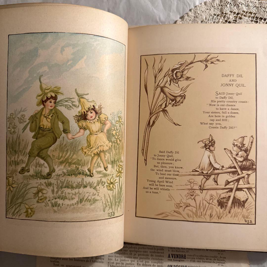 1894年アンティーク美しい挿絵ヴィクトリアン洋書　絵本ジャンクジャーナル古書