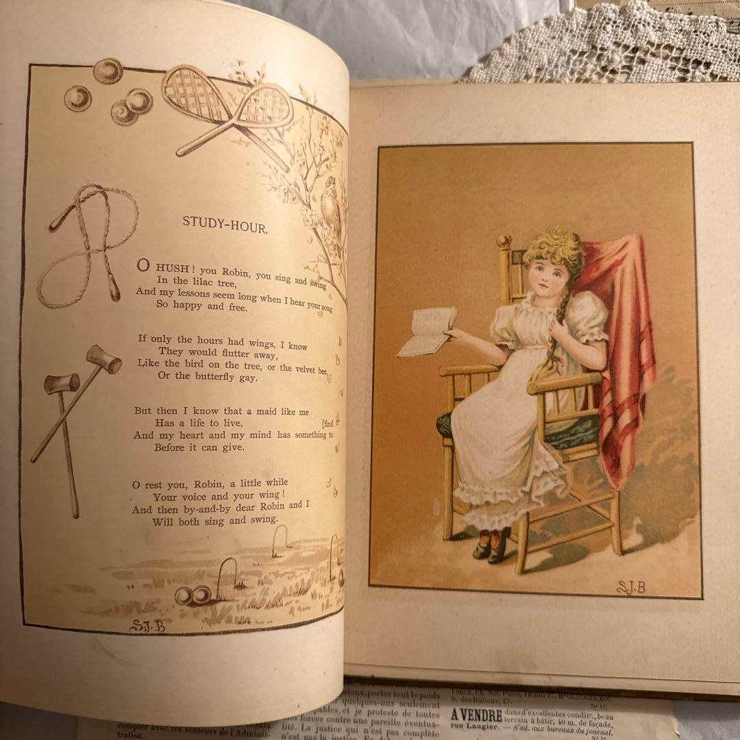 1894年アンティーク美しい挿絵ヴィクトリアン洋書　絵本ジャンクジャーナル古書