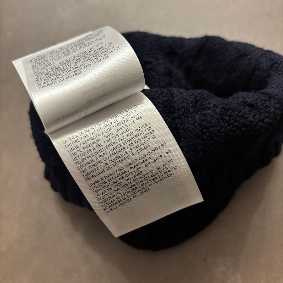 【正規品・1回着用】モンクレール ケーブルニット帽（ネイビー）大人着用可能