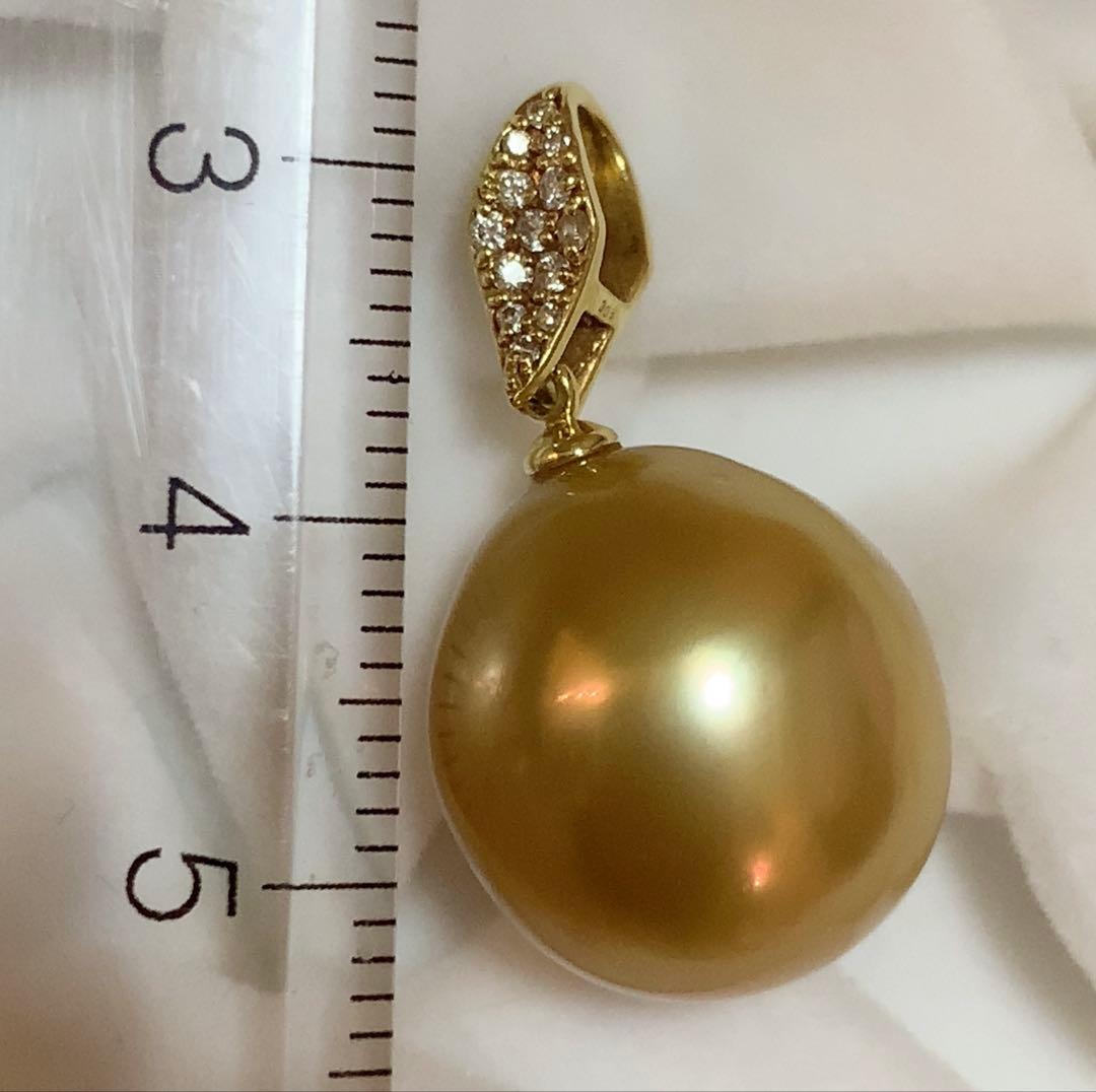 k18 ゴールドパール　ダイヤモンドペンダントトップ