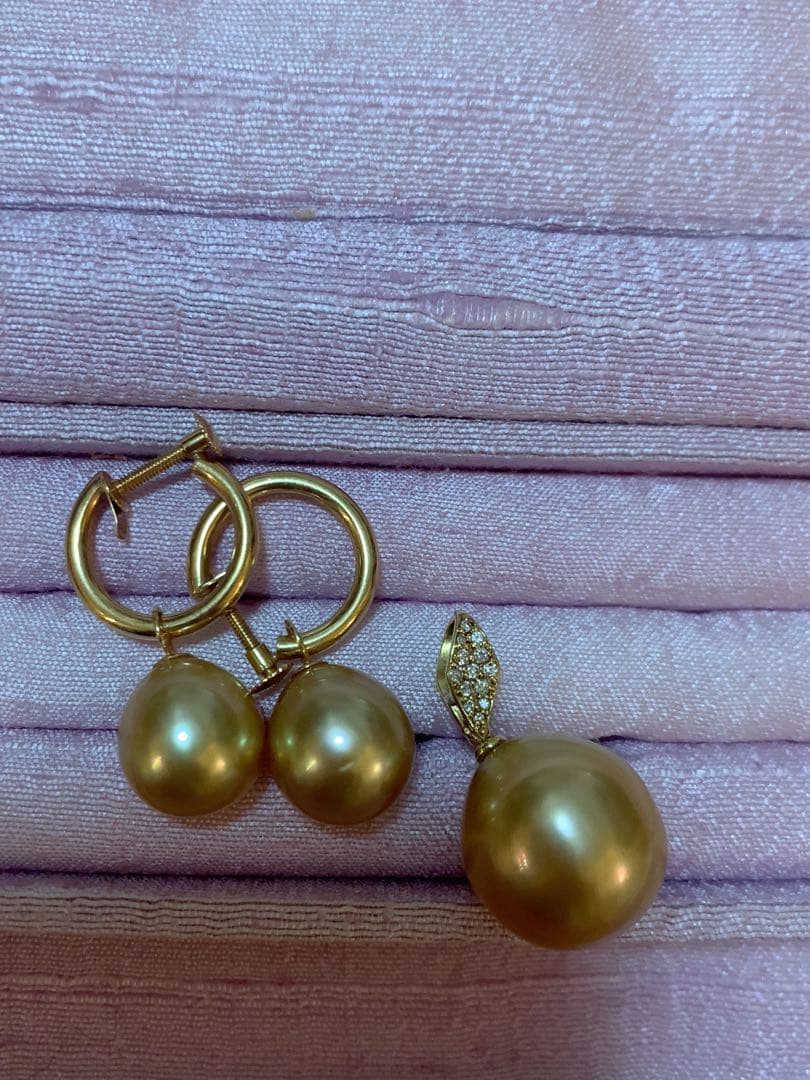 k18 ゴールドパール　ダイヤモンドペンダントトップ