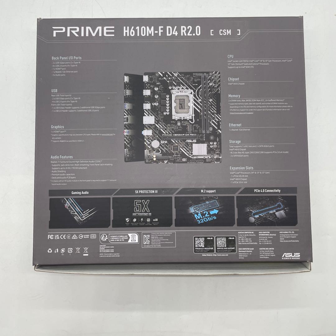 ASUS PRIME H610M-F D4 R2.0 CSM マザーボード