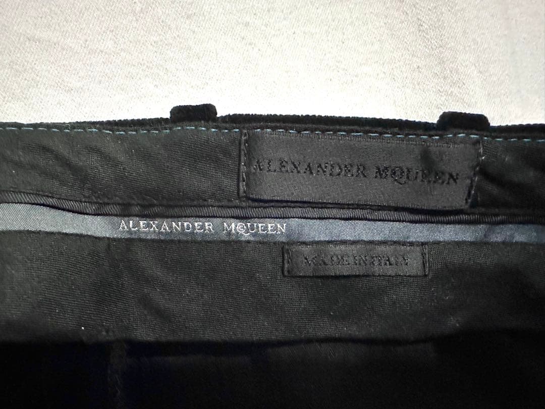 Alexander McQueen ベルベットスラックスパンツ/マックイーン