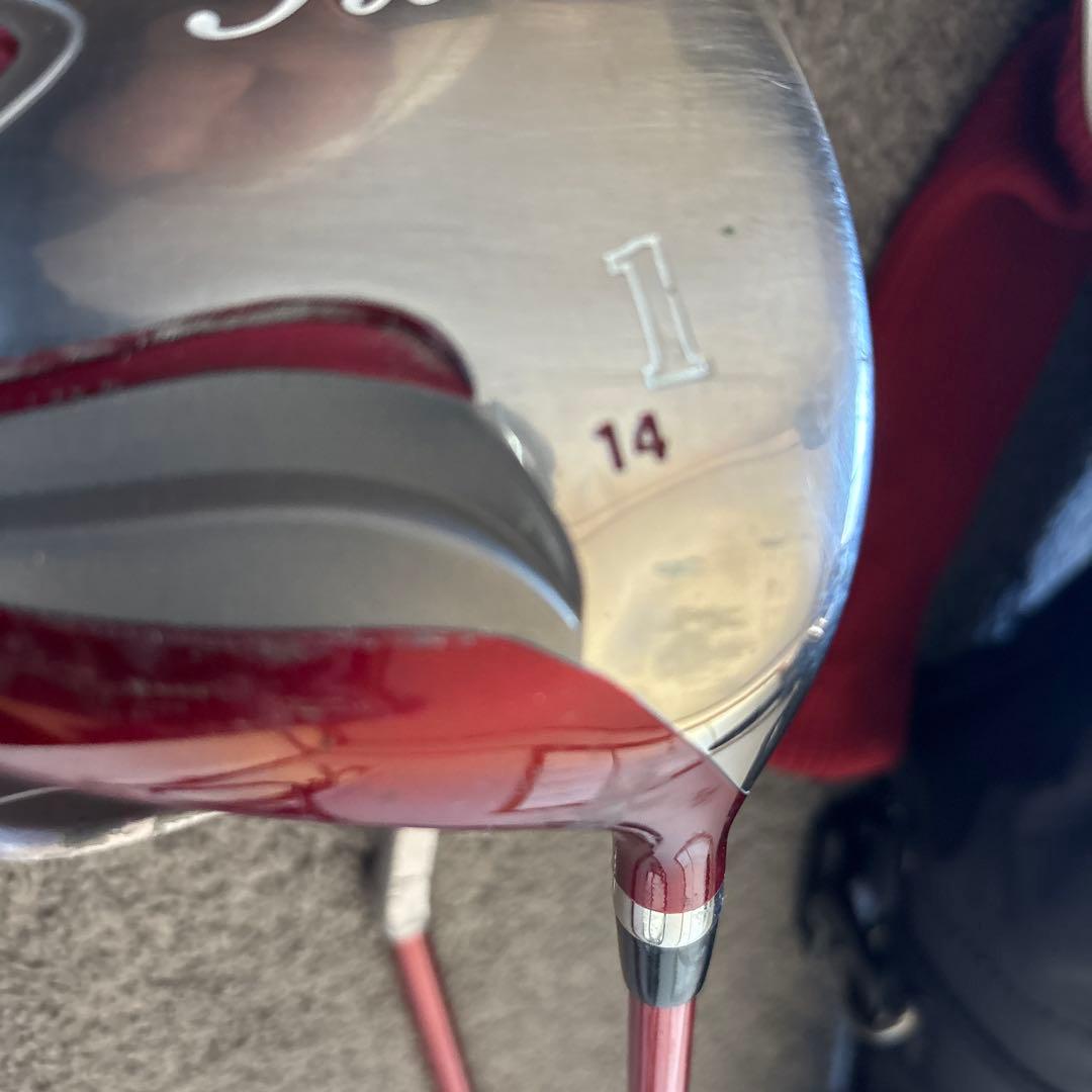 レディース ゴルフクラブハーフセット 赤　6本セット