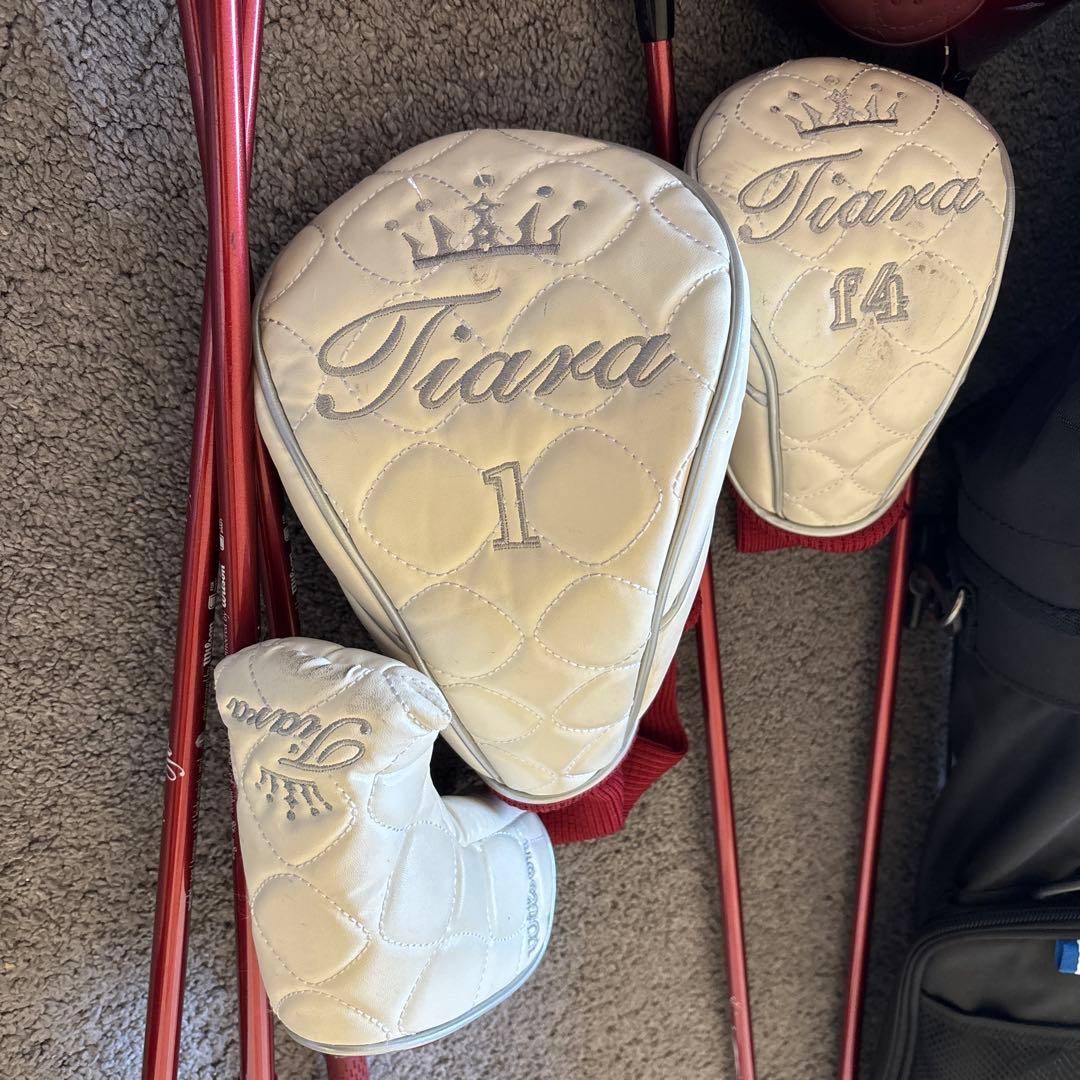 レディース ゴルフクラブハーフセット 赤　6本セット