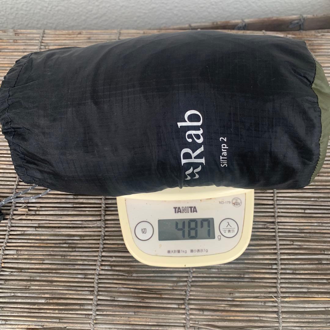 【美品】Rab SilTarp 2 軽量タープ オリーブ ガイライン4本自在付き