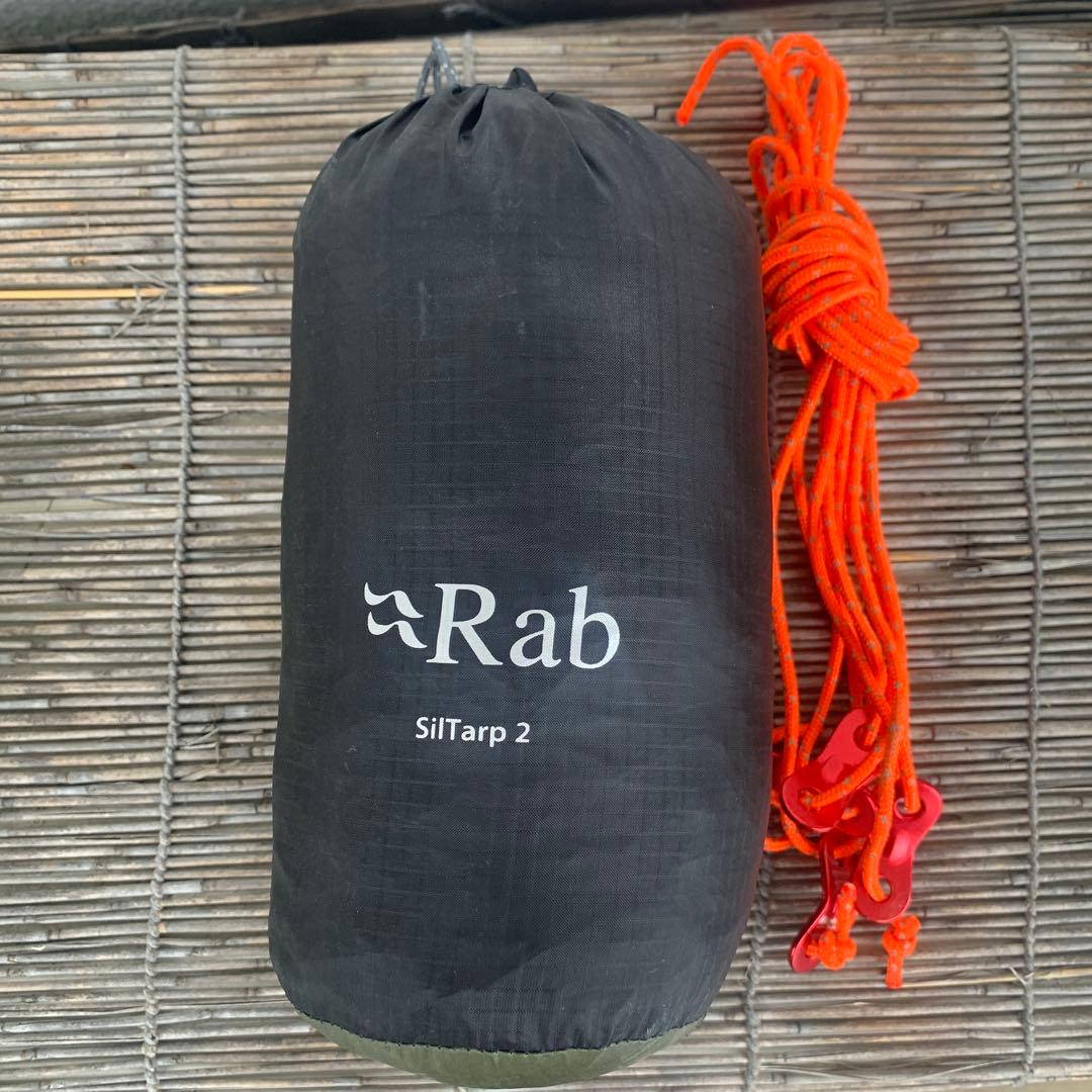 【美品】Rab SilTarp 2 軽量タープ オリーブ ガイライン4本自在付き