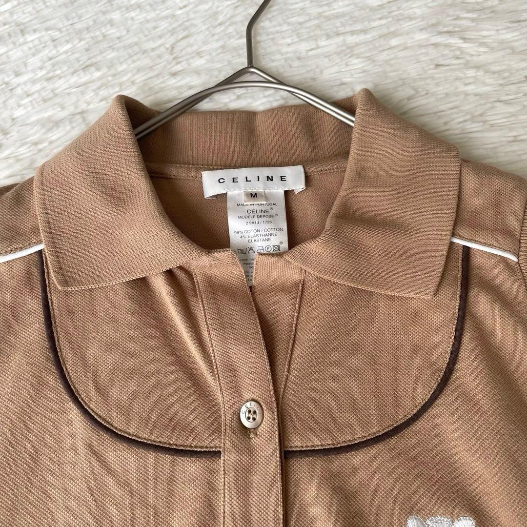 CELINE 希少　トリオンフ　ノースリーブ　ポロシャツ キャメル　M