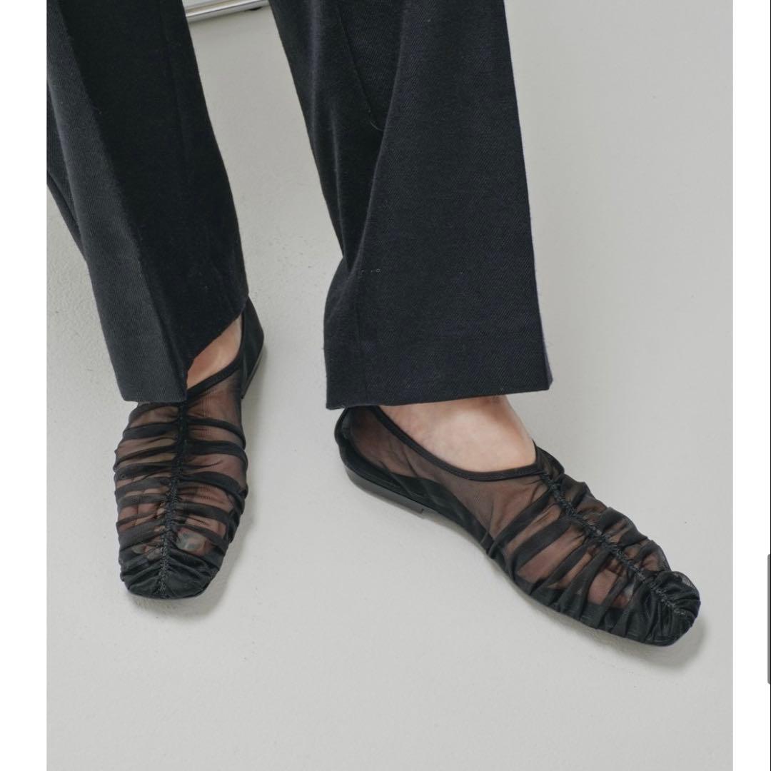 完売品 美品 todayful シアーギャザーフラットシューズ 37