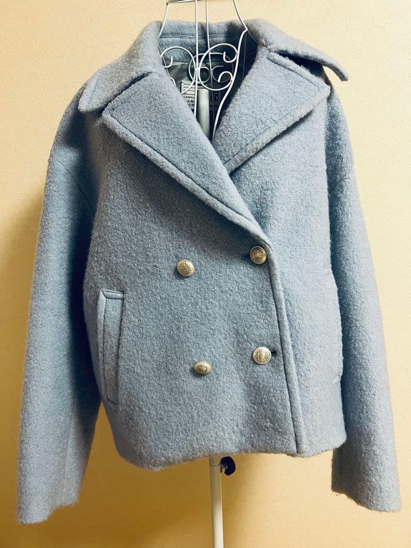 パシオーネ passioneライトブルー ダブルブレストコート38 オススメ♡