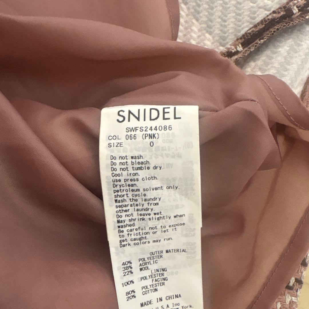 snidel ロービングチェックスカート PNK