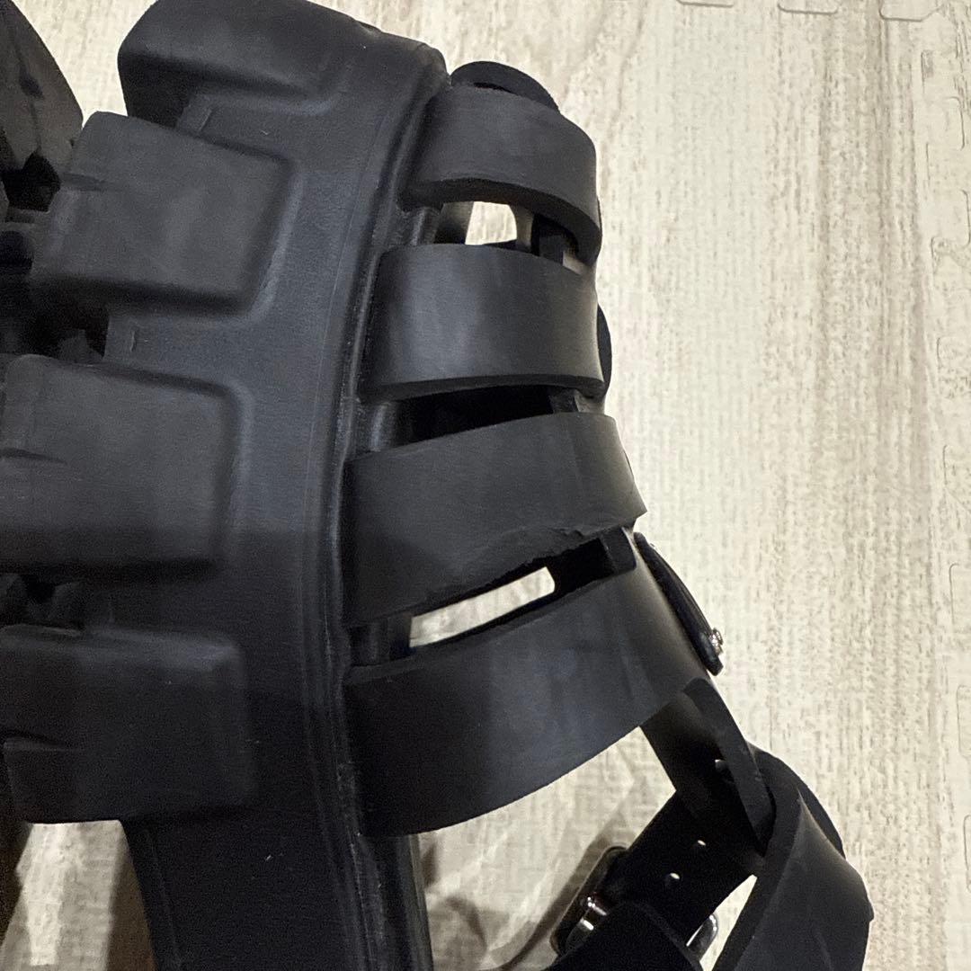 PRADA モノリス ラバーサンダル ブラック トライアングルロゴ 黒37