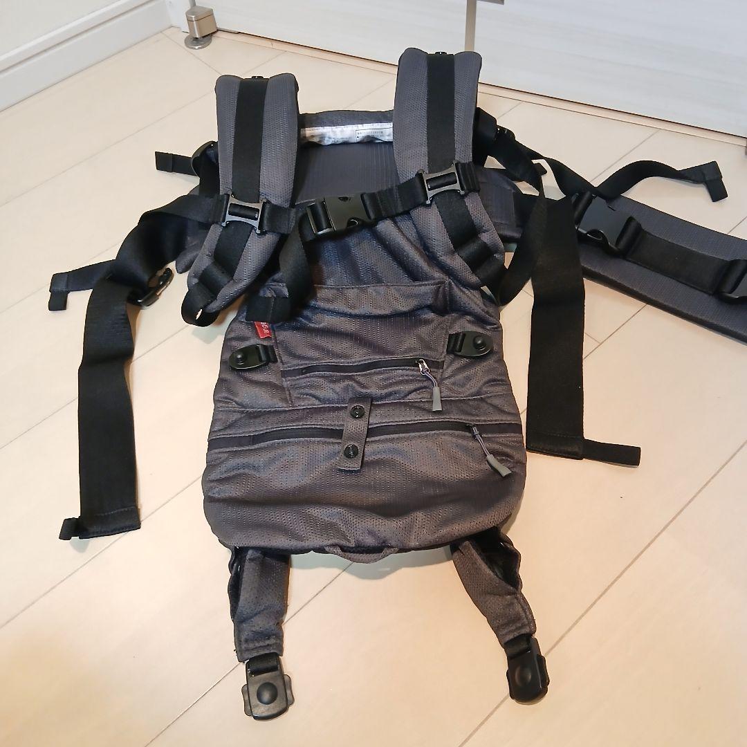 アンジェレッテ ベビーキャリアオン ヒップシート 抱っこ紐 チャコールグレー