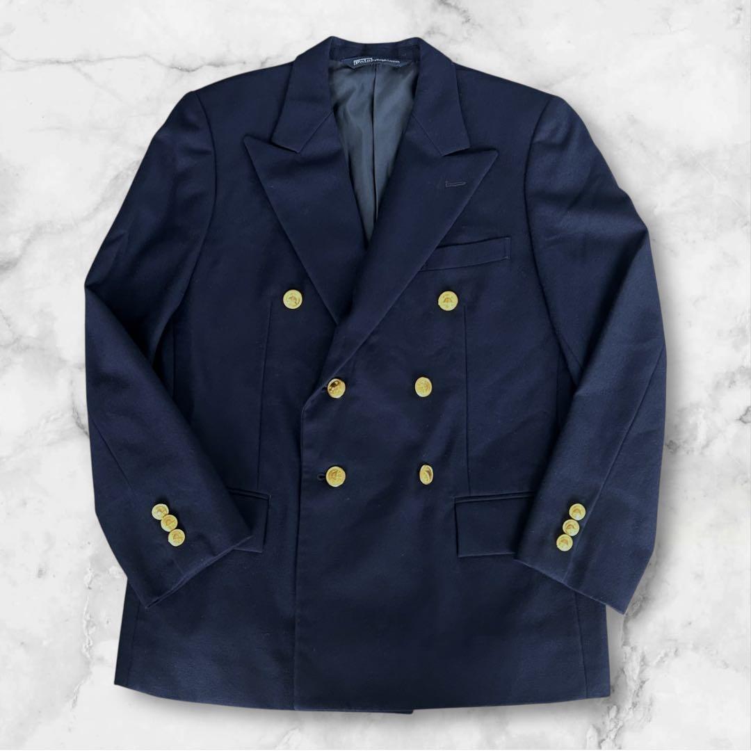 ポロバイラルフローレン 紺ブレ ダブル ジャケット 金ボタン ネイビー 150